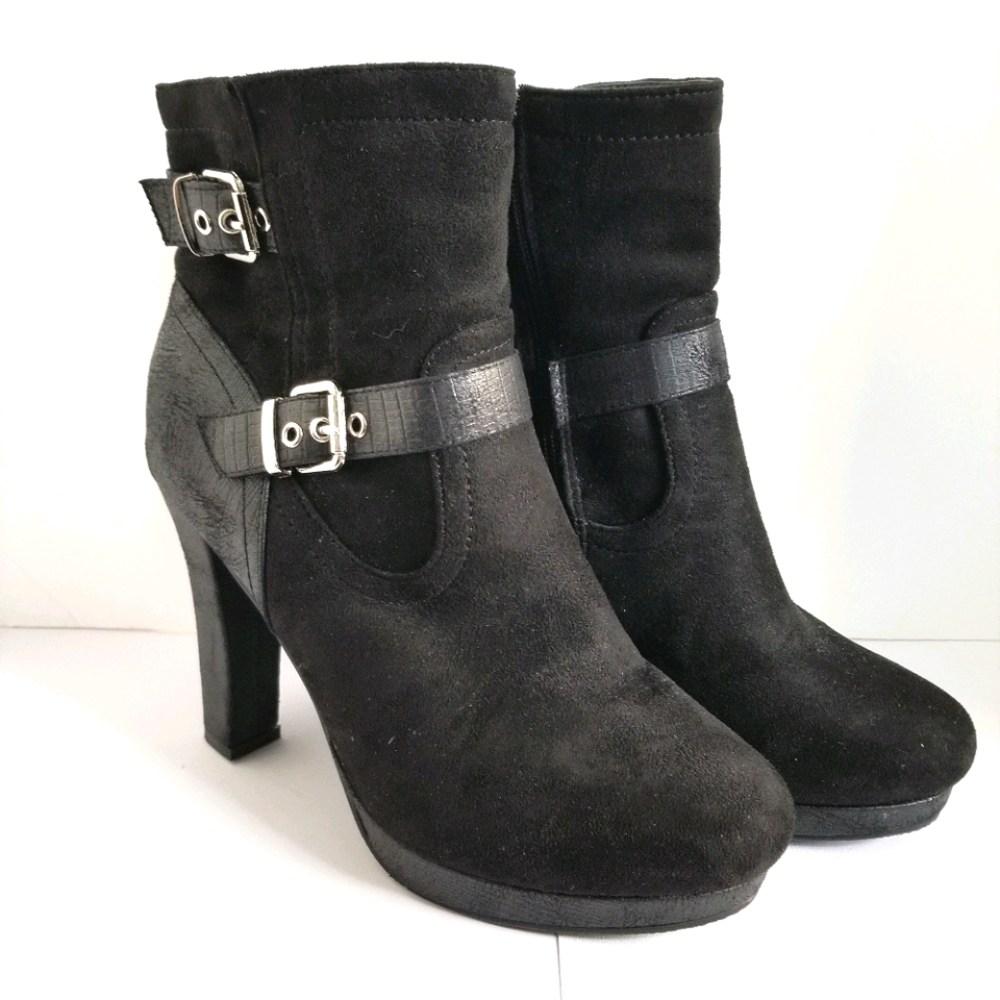 NEW Kadi Maya Black Heeled Ankle Boots
